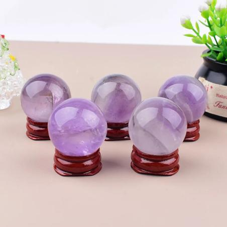Boules d'améthyste décoratives : cristaux naturels pour le Reiki et la décoration