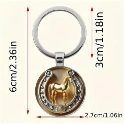 Schlüsselanhänger mit Glückspferd – Stilvoller Schlüsselanhänger aus Zinklegierung – Geschenk