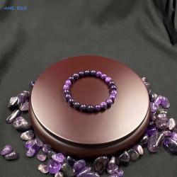 Bracelet de perles en pierre d'améthyste | Bijou porte-bonheur et énergie Reiki