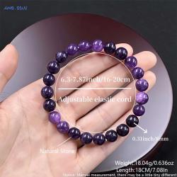 Bracelet de perles en pierre d'améthyste | Bijou porte-bonheur et énergie Reiki