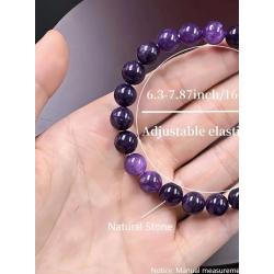 Bracelet de perles en pierre d'améthyste | Bijou porte-bonheur et énergie Reiki