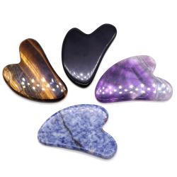 Outils Gua Sha en cristal : Massage facial aux pierres naturelles pour un effet liftant et…