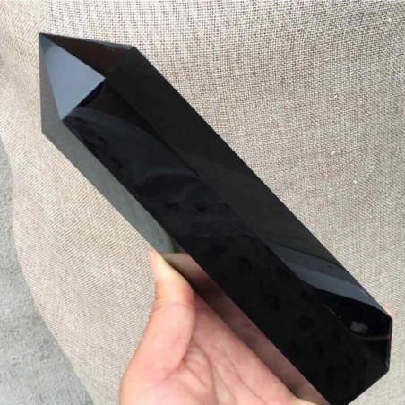Prisme hexagonal en obsidienne : Guérison spirituelle et méditation