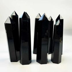 Prisme hexagonal en obsidienne : Guérison spirituelle et méditation