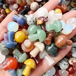 Figurines de champignons en cristal : Guérison Reiki et décoration miniature pour le jardin