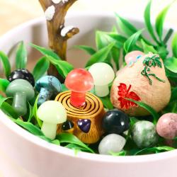 Statuette di funghi di cristallo: guarigione Reiki e decorazioni da giardino in miniatura