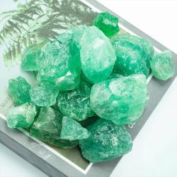 Spécimen de cristal de quartz brut de fluorite verte - Pierre décorative