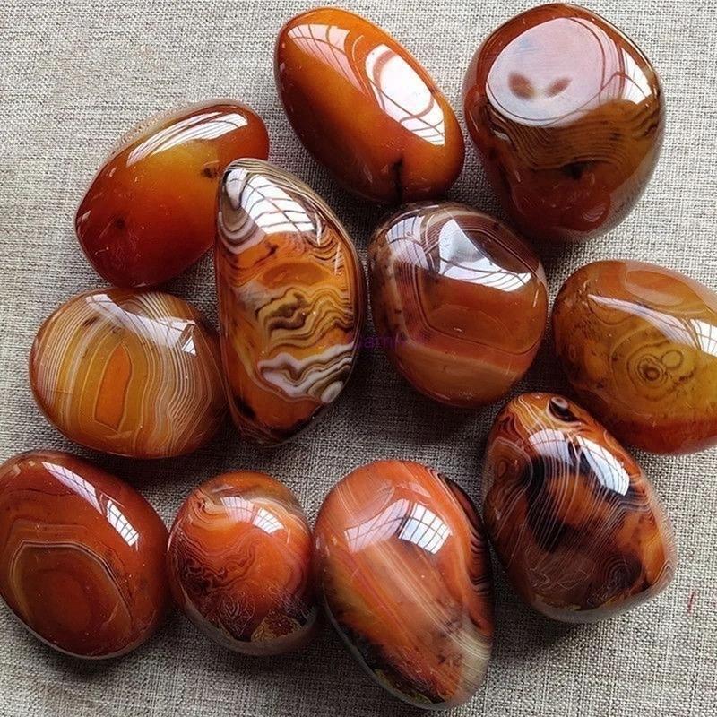 Pierre de paume en agate sardonyx : cristal roulé poli pour le Reiki et la décoration