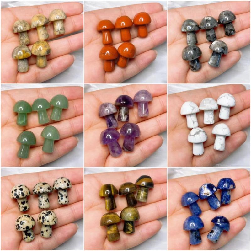 Mini statues de champignons en cristal - Quartz naturel pour le Reiki et la décoration