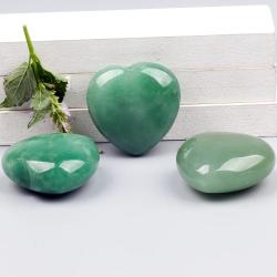 Ornamento in cristallo di giada naturale a forma di cuore e avventurina - Guarigione Reiki