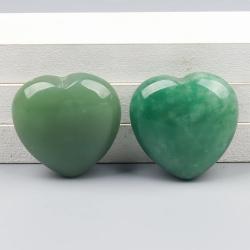 Ornamento in cristallo di giada naturale a forma di cuore e avventurina - Guarigione Reiki