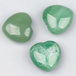 Ornamento in cristallo di giada naturale a forma di cuore e avventurina - Guarigione Reiki