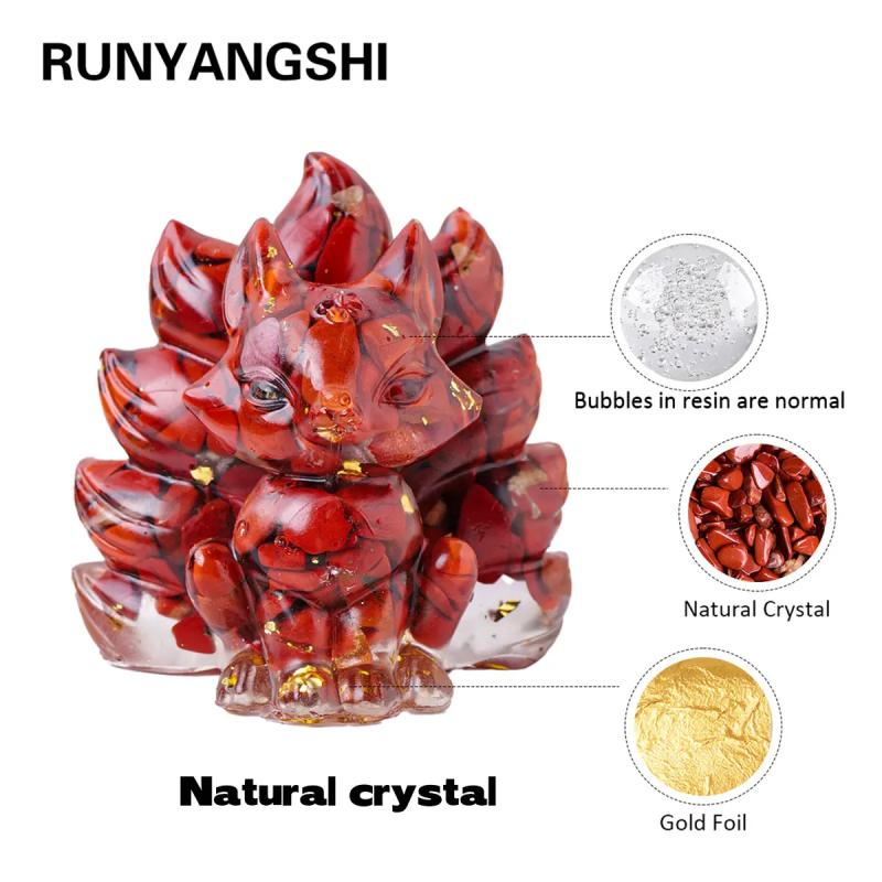 Natural Crystal Fox Statue - Reiki Healing & Feng Shui Decor