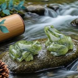 Figurine de grenouille en jade : cristal naturel, soin Reiki et cadeau