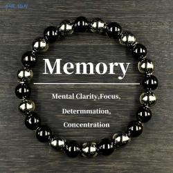 Bracelet en obsidienne | Pierre noire extensible de 8 mm pour hommes et femmes