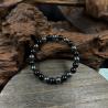 Bracelet en obsidienne | Pierre noire extensible de 8 mm pour hommes et femmes