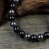 Bracelet en obsidienne | Pierre noire extensible de 8 mm pour hommes et femmes