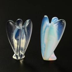Figurine d'ange en opaline : Cristal naturel aux vertus lithiques et décoration intérieure