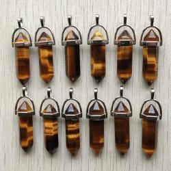 Pendentifs hexagonaux en aventurine et lapis-lazuli - Lot de 12