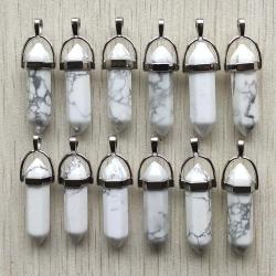 Pendentifs hexagonaux en aventurine et lapis-lazuli - Lot de 12