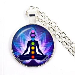 Collier de guérison Reiki des 7 chakras | Pendentif Bouddha pour la méditation et l'espoir