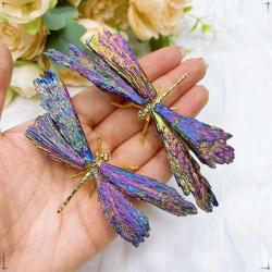 Cristaux de tourmaline papillon et libellule : Décoration de guérison Reiki