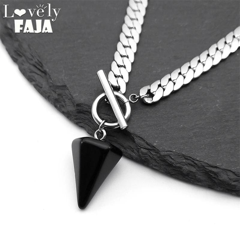 Collier pendule Reiki en obsidienne pour la divination - Bijou gothique