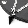 Collier pendule Reiki en obsidienne pour la divination - Bijou gothique