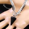 Collier pendule Reiki en obsidienne pour la divination - Bijou gothique