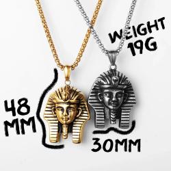 Collana con sfinge del faraone: acciaio inossidabile, stile punk rock