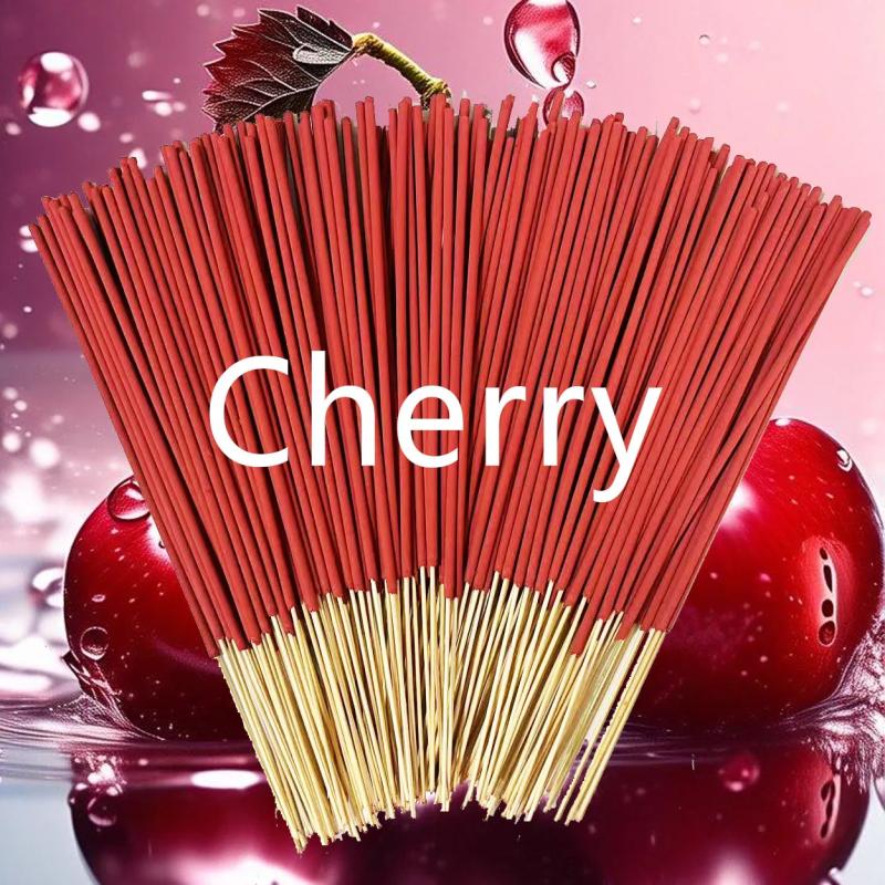 Bâtonnets d'encens artisanaux parfumés à la cerise - Longue durée et sûrs