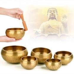 Tibetisches Klangschalen-Set – handgehämmert, Klangheilung & Meditation
