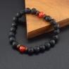 Bracciale in agata a strisce rosse | Bracciale in pietra naturale e corniola