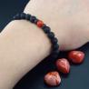 Bracciale in agata a strisce rosse | Bracciale in pietra naturale e corniola