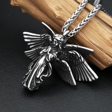 Anhänger mit Schutzengelsflügeln: Vintage-Schmuck aus Edelstahl