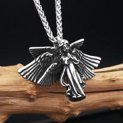 Anhänger mit Schutzengelsflügeln: Vintage-Schmuck aus Edelstahl