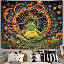 Tapisserie Mandala Grenouille Psychédélique - Décoration Yoga et Méditation