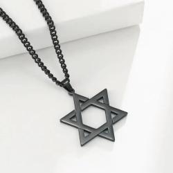 Collana con Stella di David in acciaio inossidabile - Gioielli unisex
