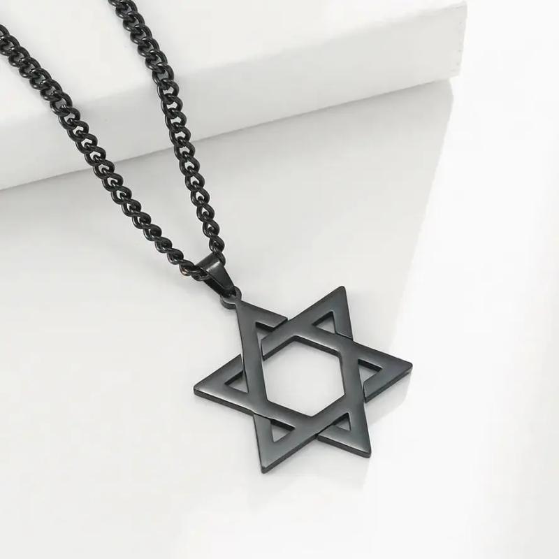 Collana con Stella di David in acciaio inossidabile - Gioielli unisex
