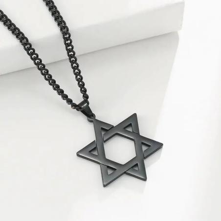Collana con Stella di David in acciaio inossidabile - Gioielli unisex