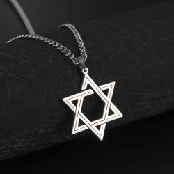 Collana con Stella di David in acciaio inossidabile - Gioielli unisex