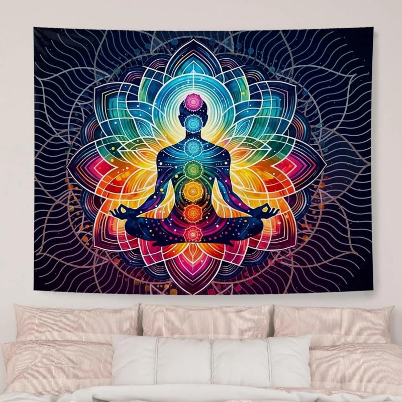 Wandteppich für Yoga & Meditation | Chakra-Mandala-Design