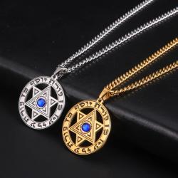 Collana con Stella di David in acciaio inossidabile - Gioielli unisex