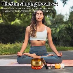Ensemble de bols chantants tibétains : méditation en laiton et harmonisation des chakras