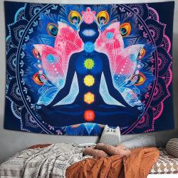Yedi Çakra Meditasyon Duvar Halısı | Yoga ve Wicca İçin Boho Tarzı Duvar Dekoru