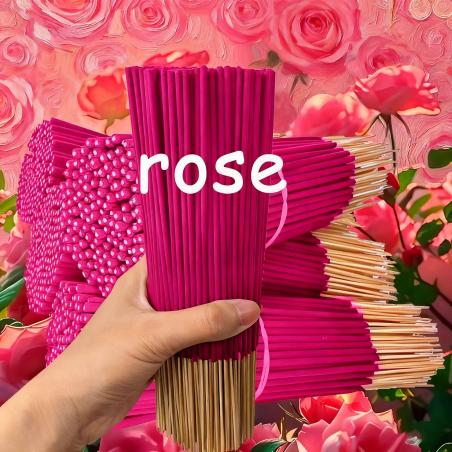 Bâtonnets d'encens à la rose faits main - Parfum romantique et relaxant