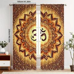 Rideaux Mandala Yoga : Décoration de fenêtre spirituelle et artistique