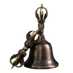 Ensemble de bols chantants tibétains : cloche Vajra en laiton pour la méditation et la guérison