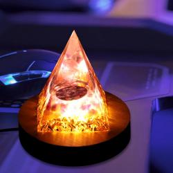 Piramide di Orgone in Ametista: Generatore di Energia in Pietra Fatto a Mano per Meditazione...