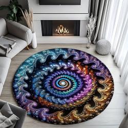 Kozmik Fraktal Halı: Ev Dekorasyonu İçin Psychedelic Sanat Eseri